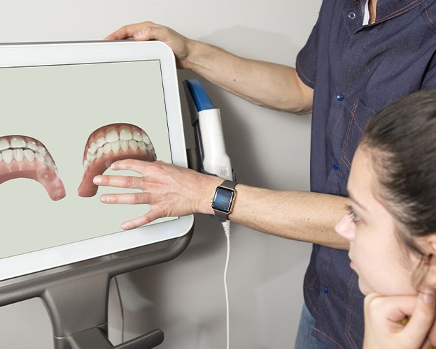 Digital impressions of teeth on computer screen